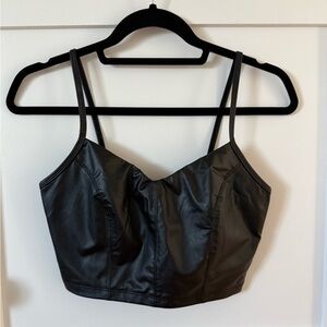aerie Offline Faux Leather Crop Top